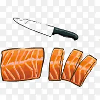 手绘生鱼片插画图片-空若网 手绘生鱼片插画图片-空若网