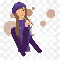 吹汽球的时尚女孩-空若网 吹汽球的时尚女孩-空若网