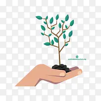 矢量手托树图案-空若网 矢量手托树图案-空若网