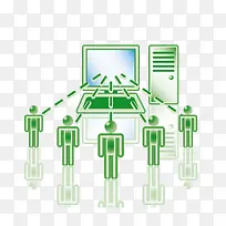 矢量扁平化电脑和人-空若网 矢量扁平化电脑和人-空若网
