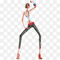 抽象素描时尚美女-空若网 抽象素描时尚美女-空若网