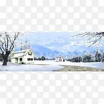 雪国风景白色树木-空若网 雪国风景白色树木-空若网