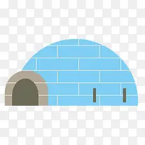 矢量扁平化蓝色卡通窑洞-空若网 矢量扁平化蓝色卡通窑洞-空若网