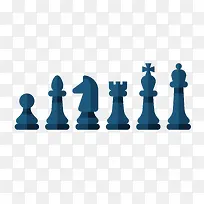 矢量蓝色扁平化象棋-空若网 矢量蓝色扁平化象棋-空若网