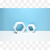 白色几何立体宽屏-空若网 白色几何立体宽屏-空若网