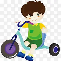 可爱卡通骑车男孩-空若网 可爱卡通骑车男孩-空若网