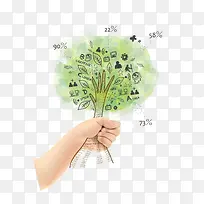 手和水彩树-空若网 手和水彩树-空若网