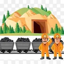 煤矿插画-空若网 煤矿插画-空若网