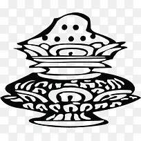 手绘黑色药壶设计-空若网 手绘黑色药壶设计-空若网