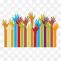 多彩举手卡通-空若网 多彩举手卡通-空若网