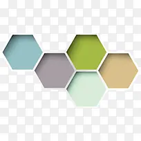 彩色六边形装饰插图-空若网 彩色六边形装饰插图-空若网