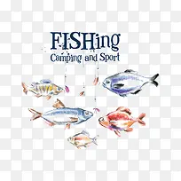 矢量水彩鱼-空若网 矢量水彩鱼-空若网