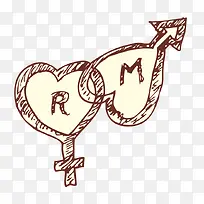 矢量线条心-空若网 矢量线条心-空若网