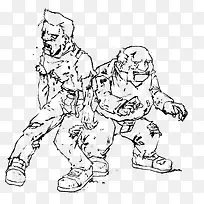 卡通丧尸人物插画-空若网 卡通丧尸人物插画-空若网