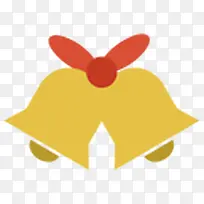 黄色扁平圣诞节铃铛-空若网 黄色扁平圣诞节铃铛-空若网