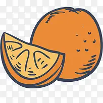 矢量手绘橘子素材-空若网 矢量手绘橘子素材-空若网