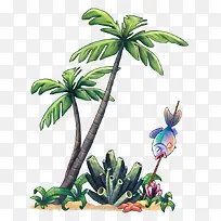 卡通椰子树-空若网 卡通椰子树-空若网