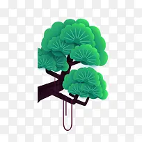 扁平化绿色树枝-空若网 扁平化绿色树枝-空若网