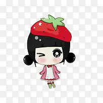 可爱草莓小女孩-空若网 可爱草莓小女孩-空若网
