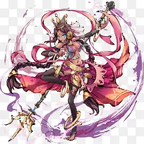 手绘舞戟女孩-空若网 手绘舞戟女孩-空若网