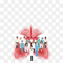 手绘人物医生护士翅膀肺部抗击疫情-空若网 手绘人物医生护士翅膀肺部抗击疫情-空若网