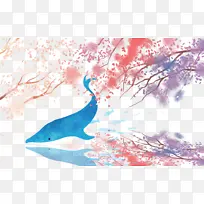 春天樱花树枝鱼-空若网 春天樱花树枝鱼-空若网