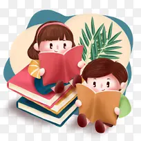 儿童读书学习插画-空若网 儿童读书学习插画-空若网