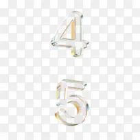 立体水晶透明金边数字45-空若网 立体水晶透明金边数字45-空若网