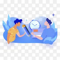 倒计时学习场景插画-空若网 倒计时学习场景插画-空若网