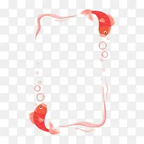 手绘新年小鱼边框-空若网 手绘新年小鱼边框-空若网