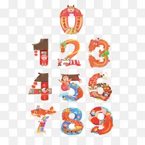 带动物图案的数字-空若网 带动物图案的数字-空若网