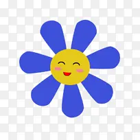 可爱简约蓝色小花卡通素材-空若网 可爱简约蓝色小花卡通素材-空若网