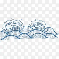 手绘海浪卡通-空若网 手绘海浪卡通-空若网