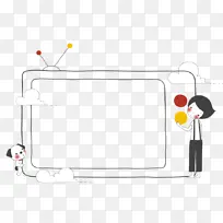 手绘创意卡通电视机-空若网 手绘创意卡通电视机-空若网