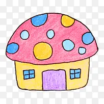 手绘卡通蘑菇房子-空若网 手绘卡通蘑菇房子-空若网