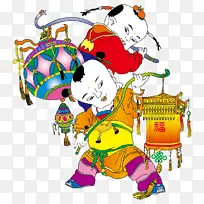 春节元素 新年 传统文化 招财童子-空若网 春节元素 新年 传统文化 招财童子-空若网