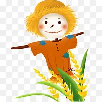 手绘卡通稻草人元素-空若网 手绘卡通稻草人元素-空若网