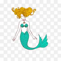 手绘卡通美人鱼插画-空若网 手绘卡通美人鱼插画-空若网