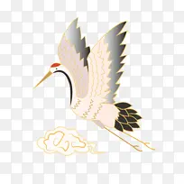 卡通手绘国潮仙鹤-空若网 卡通手绘国潮仙鹤-空若网