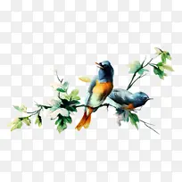 春天树枝上的小鸟。-空若网 春天树枝上的小鸟。-空若网