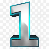 金属效果数字1装饰-空若网 金属效果数字1装饰-空若网