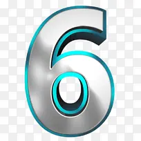 金属效果数字6-空若网 金属效果数字6-空若网