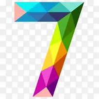 彩色几何拼贴数字7-空若网 彩色几何拼贴数字7-空若网