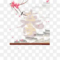 立春艺术字树枝花朵装饰飞檐元素图-空若网 立春艺术字树枝花朵装饰飞檐元素图-空若网