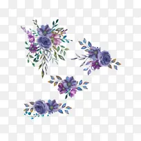 手绘卡通水彩紫色花朵-空若网 手绘卡通水彩紫色花朵-空若网