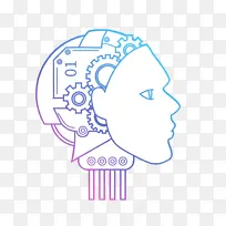 渐变色人工智能机器人齿轮大脑高科技怖-空若网 渐变色人工智能机器人齿轮大脑高科技怖-空若网