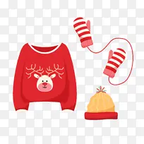 卡通手绘圣诞节服饰毛衣帽子手套-空若网 卡通手绘圣诞节服饰毛衣帽子手套-空若网