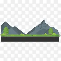 矢量山和树风景-空若网 矢量山和树风景-空若网