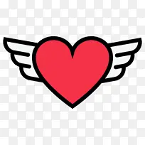 翅膀爱心 创意图标-空若网 翅膀爱心 创意图标-空若网