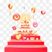 红色喜庆节日蛋糕-空若网 红色喜庆节日蛋糕-空若网